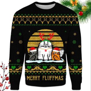 Funny Cute Cat Merry Fluffmas Ugly…