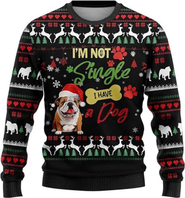 Dog Christmas Sweaters For Women, Bulldog Ugly Christmas Sweater For Christmas Gift