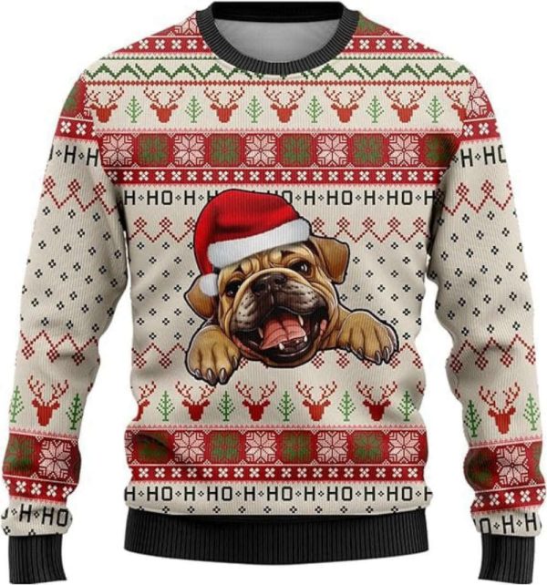 Dog Christmas Sweaters, Bulldog Crewneck Sweatshirt, Gift For Christmas