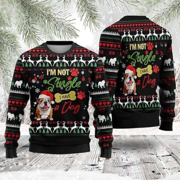 Dog Christmas Sweaters For Women, Bulldog Ugly Christmas Sweater For Christmas Gift