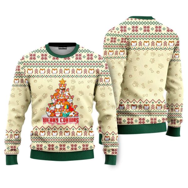 Funny Dog Merry Corgmas Ugly Christmas Sweater For Men & Women