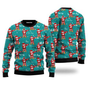 Funny Santa Dabbing Pattern Ugly Christmas…