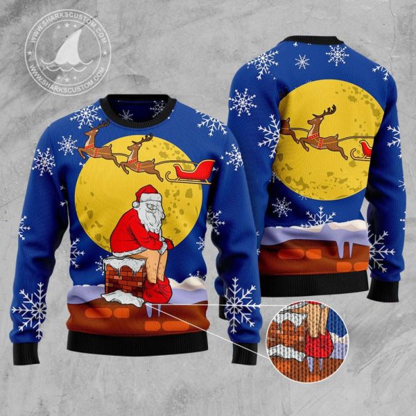 HZ92305 Funny Santa Xmas Ugly Christmas Sweater by Noel Malalan