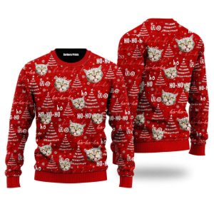 Funny Tabby Cat Pattern Ugly Christmas…