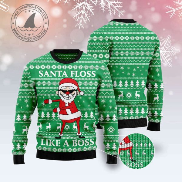 G51019 Funny Santa Claus Ugly Christmas Sweater by Noel Malalan