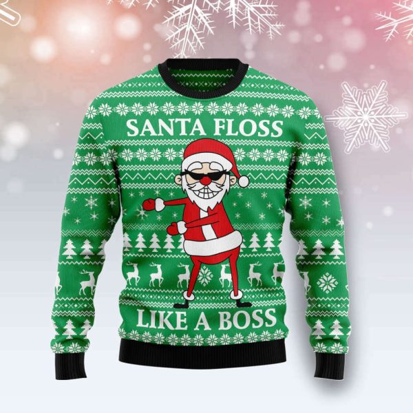 G51019 Funny Santa Claus Ugly Christmas Sweater by Noel Malalan