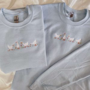 Geese Funny Embroidered Sweatshirt 2D Crewneck…