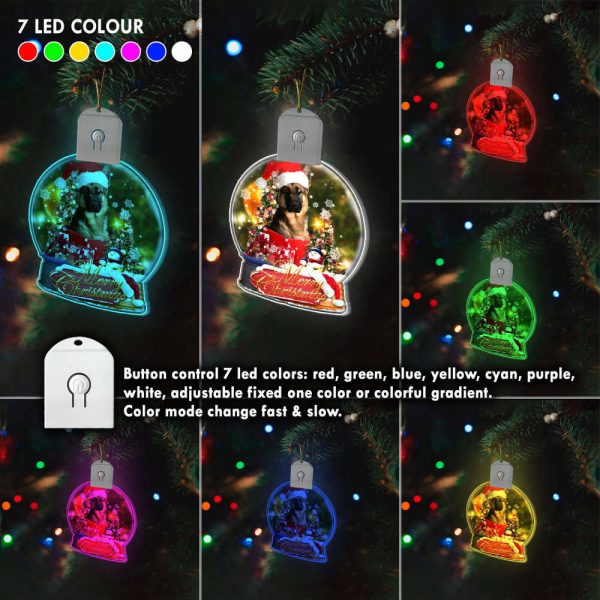 German Shepherd Christmas Light Ornaments Dog Lover Led Christmas Tree Ornaments 2023