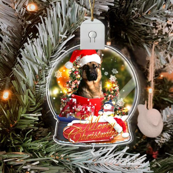 German Shepherd Christmas Light Ornaments Dog Lover Led Christmas Tree Ornaments 2023