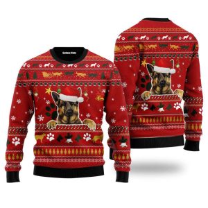 German Shepherd Dog Ugly Christmas Sweater…