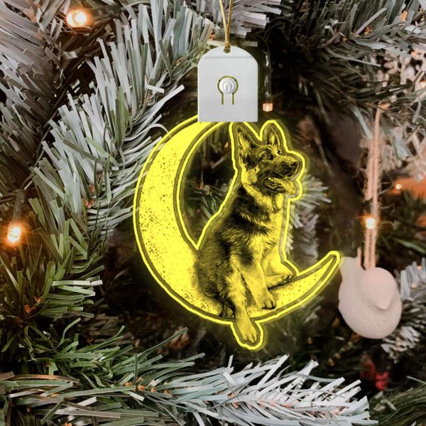German Shepherd Led Ornament Light Up Christmas Tree Ornament, Tree Decoration Ideas