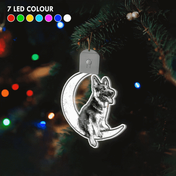German Shepherd Led Ornament Light Up Christmas Tree Ornament, Tree Decoration Ideas