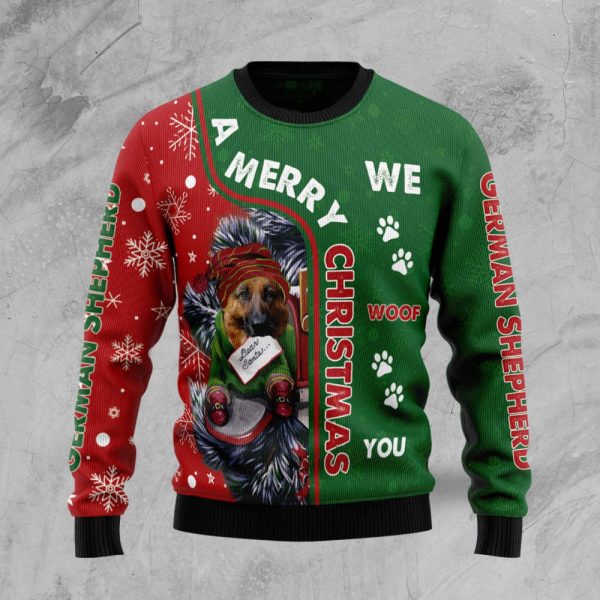 HZ101608 German Shepherd Merry Christmas Ugly Sweater – Noel Malalan