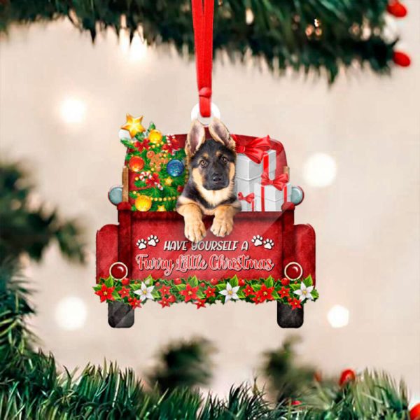 German Shepherd Puppy Christmas Ornament Have Yourself A Furry Little Christmas Dog Ornament