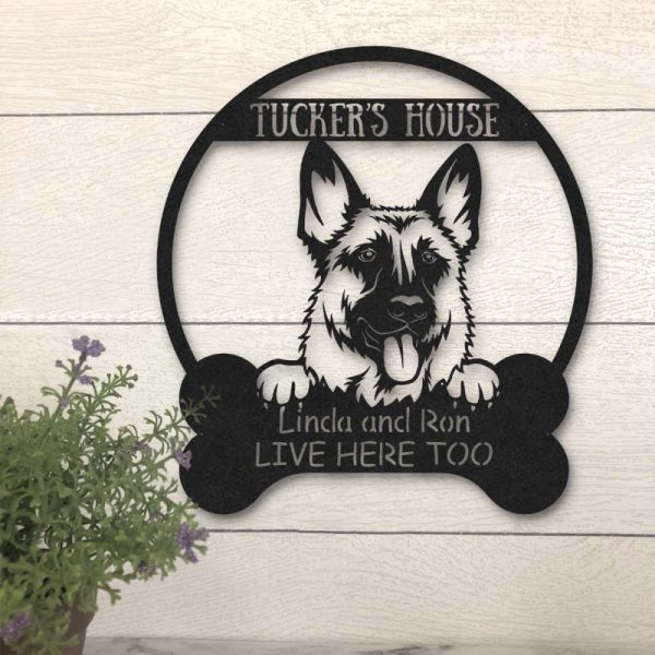 German Shepherd’s House Dog Lovers Personalized Custom Name Dog House Sign