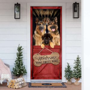 German Shepherd Welcome Home Door Cover:…