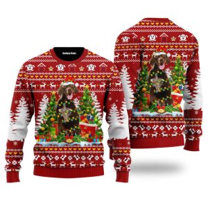 German Shorthaired Dog Ugly Christmas Sweater…