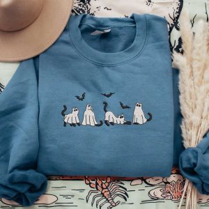 ghost cats embroidered sweatshirt 2d crewneck sweatshirt gift for family 2 447 2.jpeg