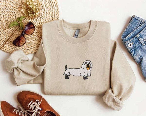 Ghost Dog   Embroidered Sweatshirt 2D Crewneck Sweatshirt For Men And Women