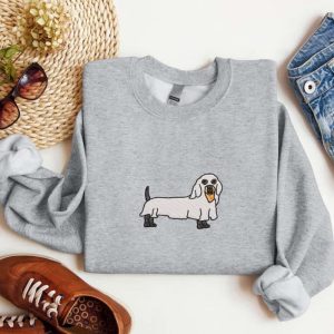 Ghost Dog Embroidered Sweatshirt 2D Crewneck…