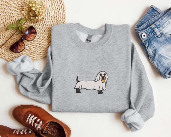 Ghost Dog   Embroidered Sweatshirt 2D Crewneck Sweatshirt For Men And Women