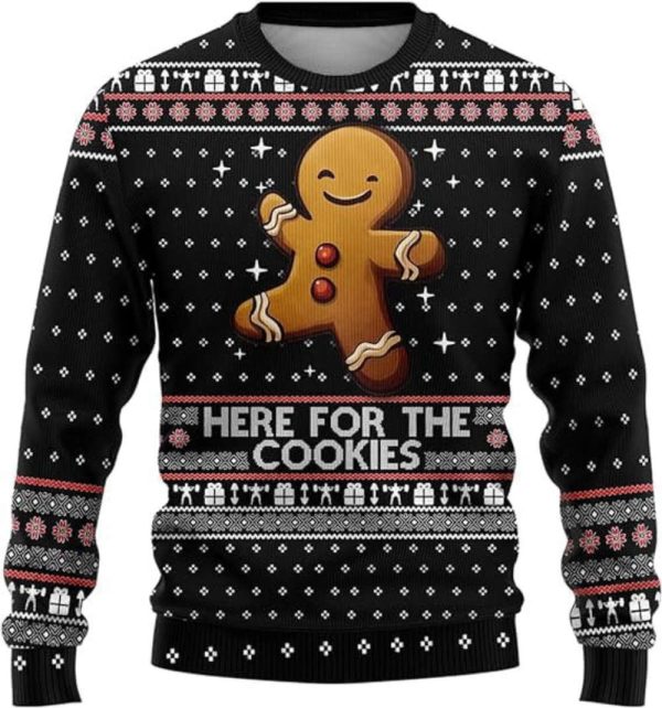 Gingerbread Man Ugly Christmas Sweaters Crew Neck Sweatshirt For Christmas