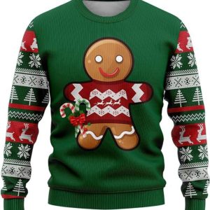 Gingerbread Man Ugly Christmas Sweaters, Gingerman…