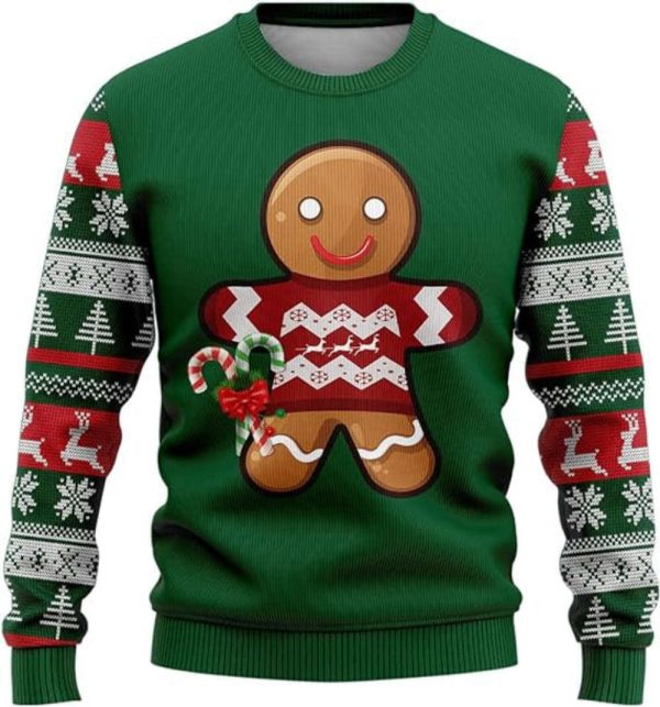 Gingerbread Man Ugly Christmas Sweaters, Gingerman Crewneck Sweater, Gift For Christmas