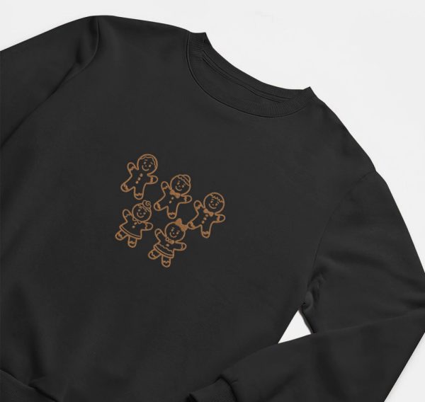 Gingerbread Men Embroidered Sweatshirt, Christmas Gift For Baker