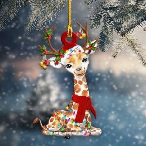 Giraffe Christmas Ornament Cute Animal Merry…