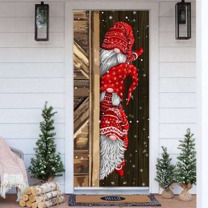 Festive Gnomes Christmas Door Cover –…