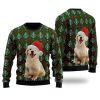 Golden Retriever Puppy Wears Santa Hat Ugly Christmas Sweater For Men And Women