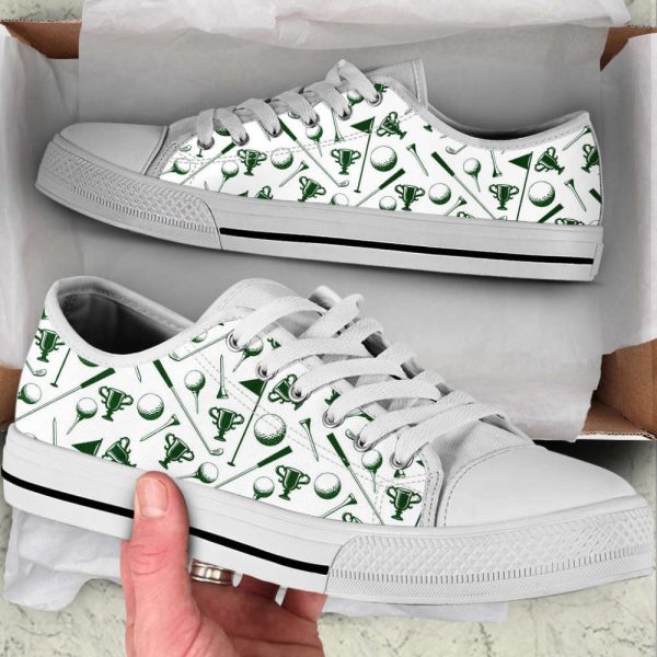 Trendy Golf Equipment & Cup PT Low Top Shoes: Canvas Print Casual Shoes