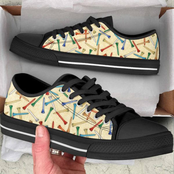 Golf Fabric Tees Low Top Shoes: Stylish Canvas Print Casual Footwear
