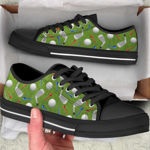 Golf Stick Pitch Low Top Shoes – Canvas Print Lowtop Trendy Fashion