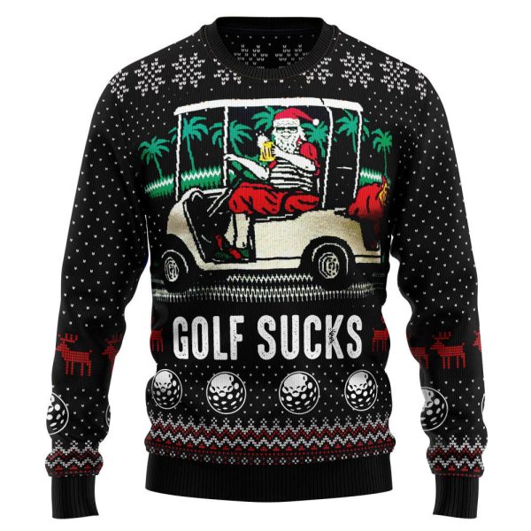 Golf Sucks HT100912 Ugly Christmas Sweater – Noel Malalan Signature