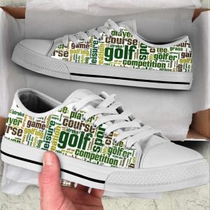Golf Word Cloud Low Top Canvas…