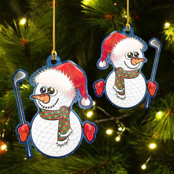 Golfer Snowman Ornament Golf Christmas Ornaments Gifts For Golf Lovers