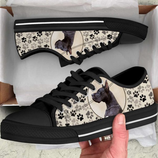 Great Dane Dog Pattern Brown Low Top Shoes Canvas Sneakers