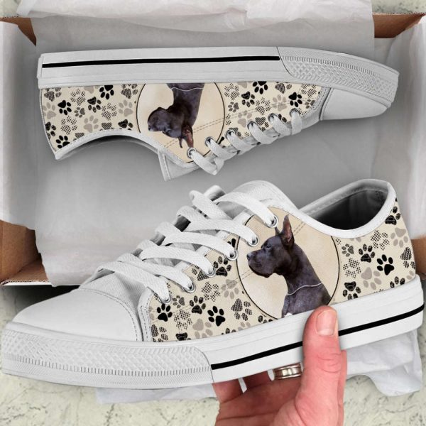 Great Dane Dog Pattern Brown Low Top Shoes Canvas Sneakers