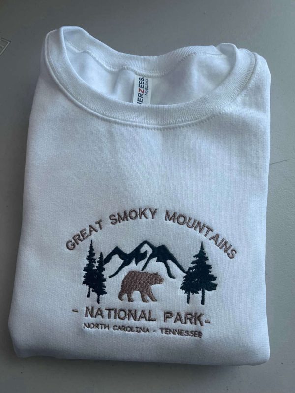 Great Smoky Mountain Embroidered Sweater 2D Crewneck Sweatshirt For Family