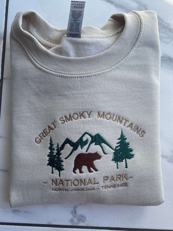 Great Smoky Mountain Embroidered Sweater 2D Crewneck Sweatshirt For Family