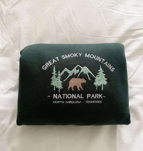 Great Smoky Mountain Embroidered Sweater 2D Crewneck Sweatshirt For Family