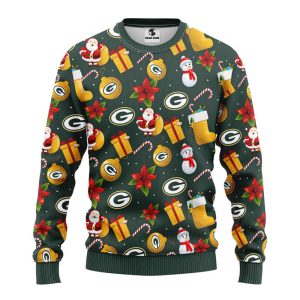 green bay packers santa claus snowman christmas ugly sweater gift for christmas .jpeg