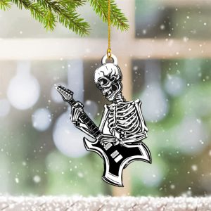 Guitar Christmas Ornament Skeleton Playing Guitar…