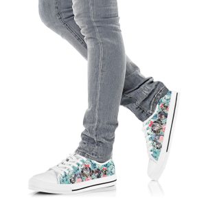 harlequin great dane blue dane dog flowers pattern low top shoes canvas sneakers casual shoes for men and women 2.jpeg