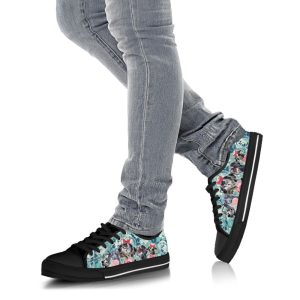 harlequin great dane blue dane dog flowers pattern low top shoes canvas sneakers casual shoes for men and women 3.jpeg
