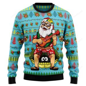 hawaiian christmas santa claus ugly christmas sweater for men and women.jpeg