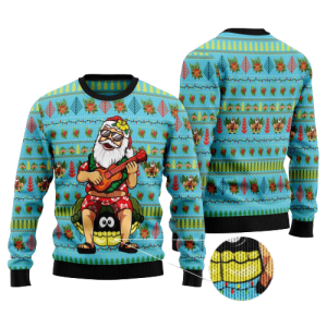 Hawaiian Christmas Santa Claus Ugly Christmas…