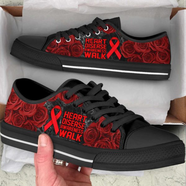 Heart Disease Shoes Awareness Walk Low Top Shoes Canvas Shoes